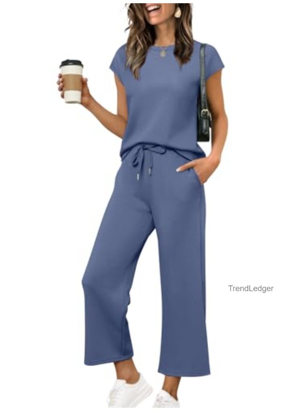 Two Piece Pant Set for Women Cap Sleeve Top Lounge Matching Set Vacation